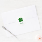 Persoonlijke naam Lucky Clover Ronde Sticker (Envelop)