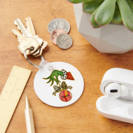 Persoonlijke naam luipaard strik papegaai ornament sleutelhanger