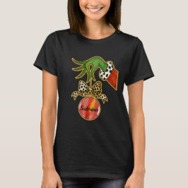 Persoonlijke naam luipaard strik papegaai ornament t-shirt