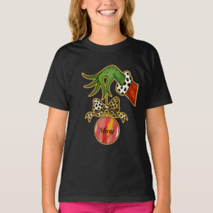 Persoonlijke naam luipaard strik papegaai ornament t-shirt