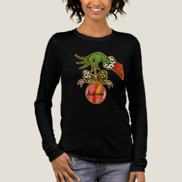 Persoonlijke naam luipaard strik papegaai ornament Tri-Blend shirt