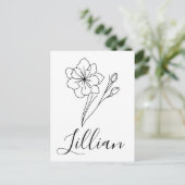 Persoonlijke naam Maart narcis Geboortebloem Briefkaart (Staand voorkant)