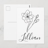 Persoonlijke naam Maart narcis Geboortebloem Briefkaart (Voorkant / Achterkant)