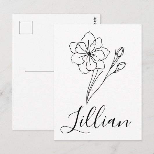 Persoonlijke naam Maart narcis Geboortebloem Briefkaart (Voorkant / Achterkant)