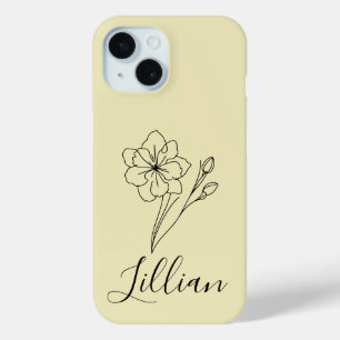 Persoonlijke naam Maart narcis Geboortebloem iPhone 15 Case