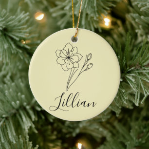 Persoonlijke naam Maart narcis Geboortebloem Keramisch Ornament