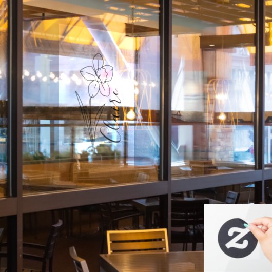 Persoonlijke naam Maart narcis Geboortebloem Raamsticker (Restaurant Raam)