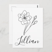 Persoonlijke naam Maart narcis Geboortedagsbloem Briefkaart (Voorkant / Achterkant)