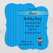 Persoonlijke naam mailman blauwe strepen kaart (Voorkant / Achterkant)