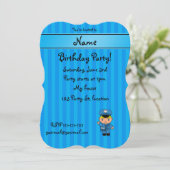 Persoonlijke naam mailman blauwe strepen kaart (Staand voorkant)