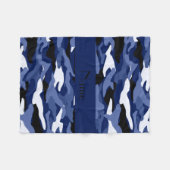 Persoonlijke naam marineblauwe camouflage fleece deken (Voorkant (Horizontaal))