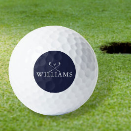 Persoonlijke naam marineblauwe golfclubs golfballen
