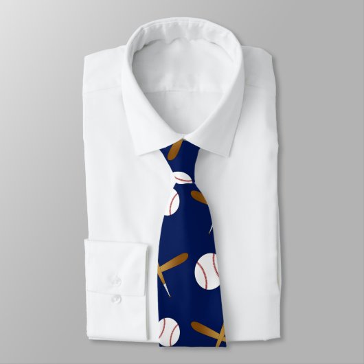 Persoonlijke naam marineblauwe honkbal stropdas (Gebonden)