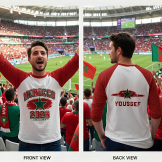Persoonlijke naam Marokkaanse vlag ster patriottis T-shirt