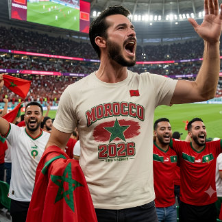 Persoonlijke naam Marokkaanse vlag ster patriottis T-shirt