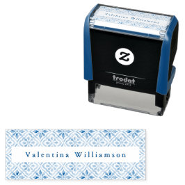 Persoonlijke naam mediterraan tegelpatroon zelfinktende stempel