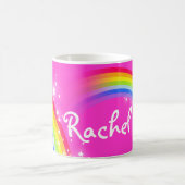 Persoonlijke naam meisjes mok regenboogroze regenb (Center)
