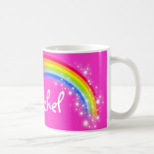 Persoonlijke naam meisjes mok regenboogroze regenb