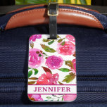 Persoonlijke naam Meisjes Paarse Waterverf Floral Bagagelabel<br><div class="desc">Dit moderne ontwerp kenmerkt uw gepersonaliseerde naam op een paarse waterverf florale achtergrond. Gepersonaliseerd door de tekst in het tekstvak te bewerken #reis #adventure #bagage #luggagetags #accessoires #travelaccessoires #personalized #personalizedgiften #custom #gifts</div>