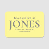 Persoonlijke naam Merk Business Logo Modern Yellow Naamplaatje (Voorkant)