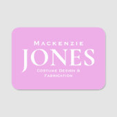Persoonlijke naam Merkmerk BedrijfsModern Roze Naamplaatje (Voorkant)