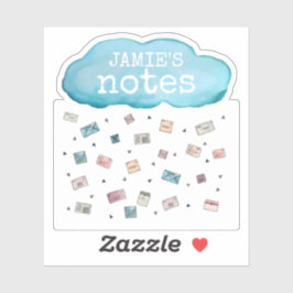 Persoonlijke naam merkt op Regenwolk Sticker