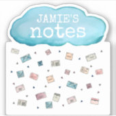 Persoonlijke naam merkt op Regenwolk Sticker (Voorkant)