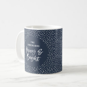Persoonlijke naam 'Merry & Bright' Familie Koffiemok