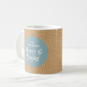 Persoonlijke naam 'Merry & Bright' familie Koffiemok