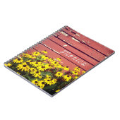 Persoonlijke naam met bijtende hout en bloemen Opm Notitieboek (Linkerzijde)