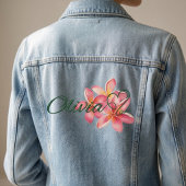 Persoonlijke naam met bloem denim jacket