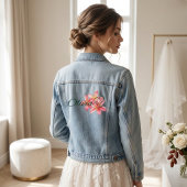 Persoonlijke naam met bloem denim jacket