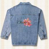 Persoonlijke naam met bloem denim jacket