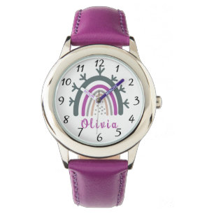 Persoonlijke naam met Cute Boho Rainbow Horloge