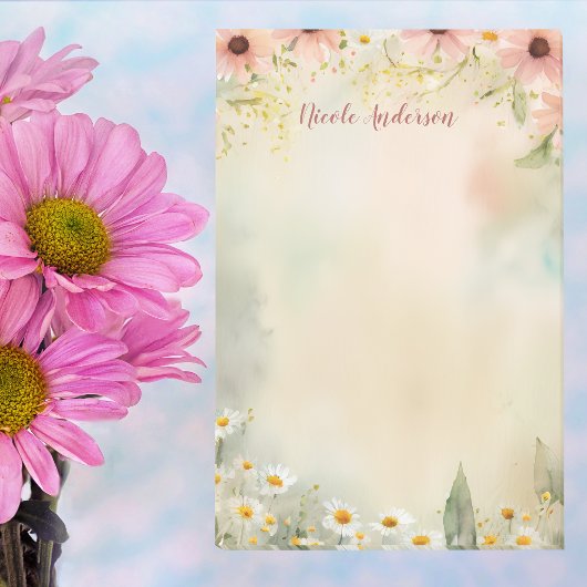 Persoonlijke naam met Daisy Flower Waterverf Post-it® Notes