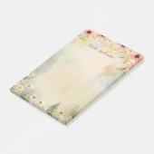 Persoonlijke naam met Daisy Flower Waterverf Post-it® Notes (Schuin)