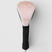 Persoonlijke naam met gouden glitters monogram golfheadcover (Voorkant)