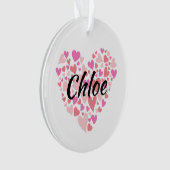 Persoonlijke naam met hart ornament (voorkant)