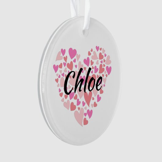 Persoonlijke naam met hart ornament (voorkant)