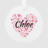 Persoonlijke naam met hart ornament (achterkant)