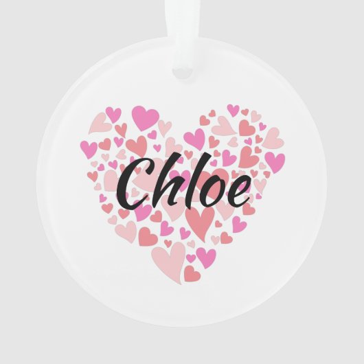 Persoonlijke naam met hart ornament (achterkant)