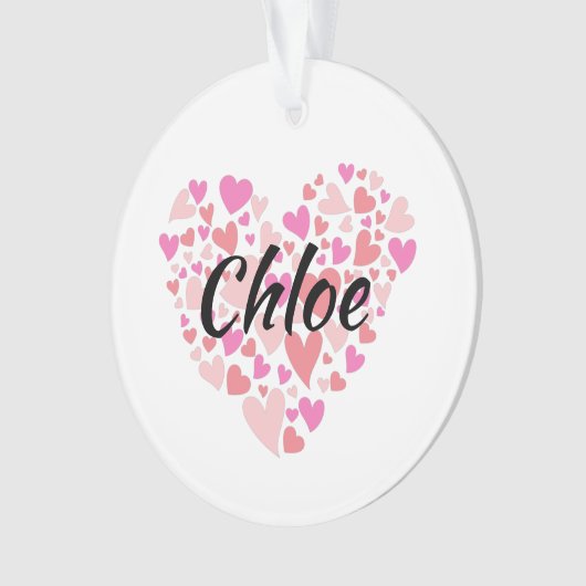 Persoonlijke naam met hart ornament (voorkant)