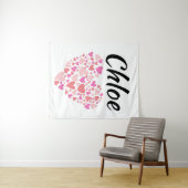 Persoonlijke naam met hart wandkleed (In Situ (horizontaal))