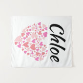 Persoonlijke naam met hart wandkleed (Voorkant (horizontaal))