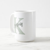Persoonlijke naam met monogram koffiemok (Voorkant links)