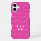 Persoonlijke naam met patroon, Eenvoudig monogram iPhone Hoesje (Achterkant)
