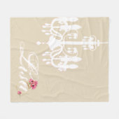 Persoonlijke naam met roze en witte luchters fleece deken (Voorkant (Horizontaal))