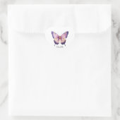 Persoonlijke naam met roze vlinder hart sticker (Tas)