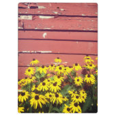 Persoonlijke naam met Rustic Wood & Flowers Klembord (Achterkant)