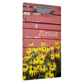 Persoonlijke naam met Rustic Wood & Flowers Klembord (Rechts)